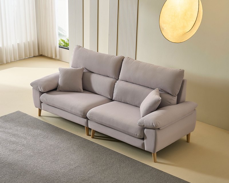 安卡一字型貓抓布沙發｜耐磨防潑水 × 可拆洗布套 × 木質高腳設計 – 擇木深耕