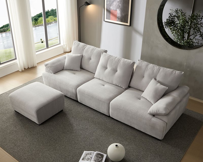 雪菲爾L型布沙發｜耐磨防潑水 × 可拆洗布套 × 兩段式背靠 – 擇木深耕