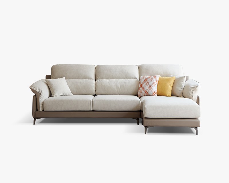 瑞拉L型貓抓布沙發｜雙材質搭配 × 可拆洗布套 × 左右移動腳椅 – 擇木深耕