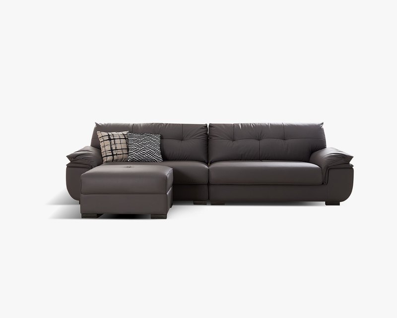 艾斯特 L 型皮沙發｜環保抗菌皮革 × 高彈坐墊 × 十年骨架保固 – 擇木深耕系列