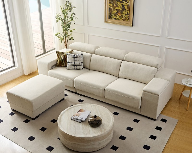 莫里尼 L 型貓抓布沙發|舒柔貓抓布 × 可調頭靠 × 十年骨架保固 – 擇木深耕系列