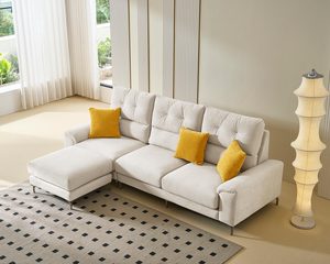 貝兒娜L型貓抓布沙發｜耐磨防潑水 × 可拆洗布套 × 左右移動腳椅 – 擇木深耕