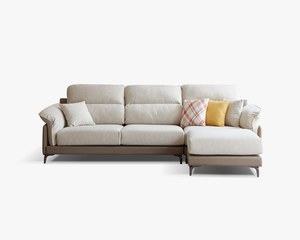 瑞拉L型貓抓布沙發｜雙材質搭配 × 可拆洗布套 × 左右移動腳椅 – 擇木深耕