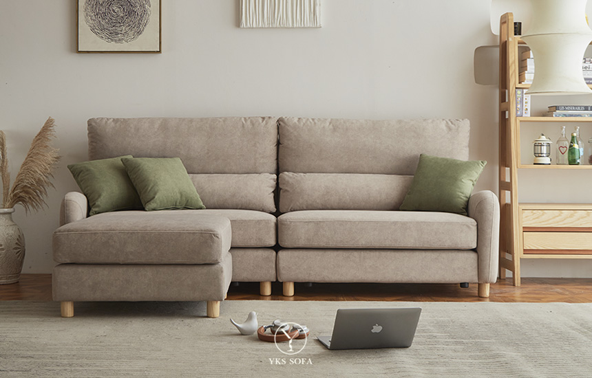 小坪數 L 型沙發推薦，哈莉特 230cm 搭配活動腳椅