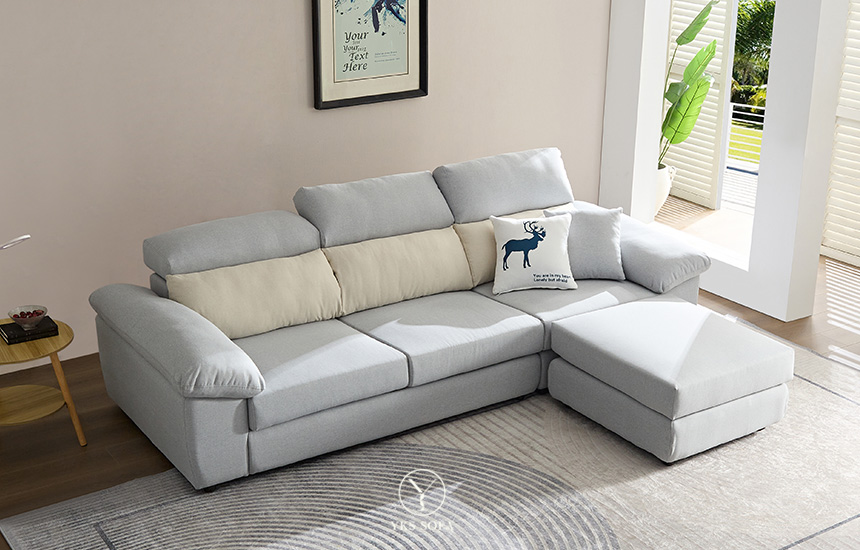 中坪數 L 型沙發推薦，多麗絲 283cm 搭配活動腳椅