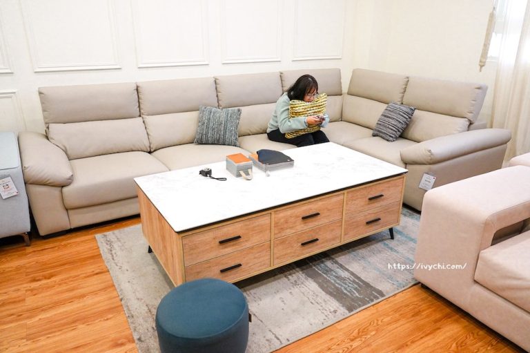 喬納森 L 型高機能耐磨皮沙發展示-3