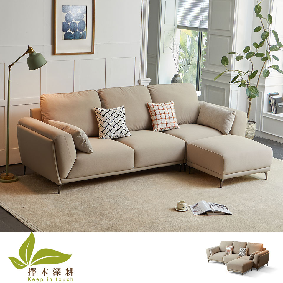 擇木深耕-芙蘿莉L型貓抓布沙發