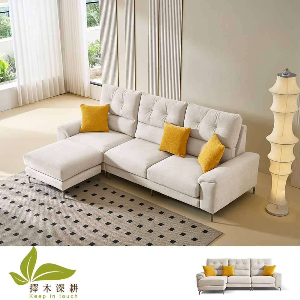 擇木深耕-貝兒娜L型貓抓布沙發