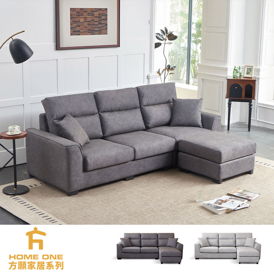 YKS-蘿倫L型布沙發-獨立筒版