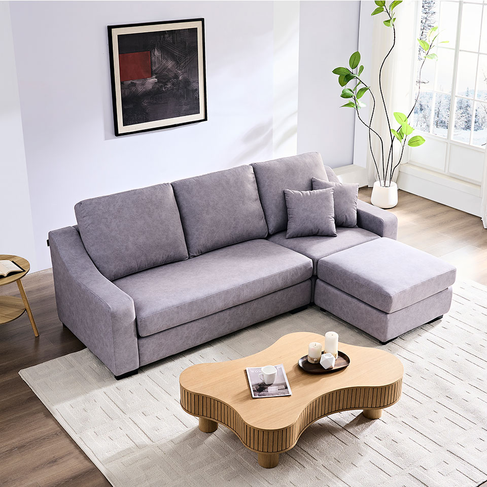 泰瑞莎L型布沙發-通過OEKO-TEX&reg;無毒認證，舒適且耐用，讓你用得更安心