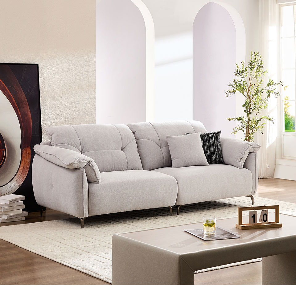 北歐風雪花絨布沙發