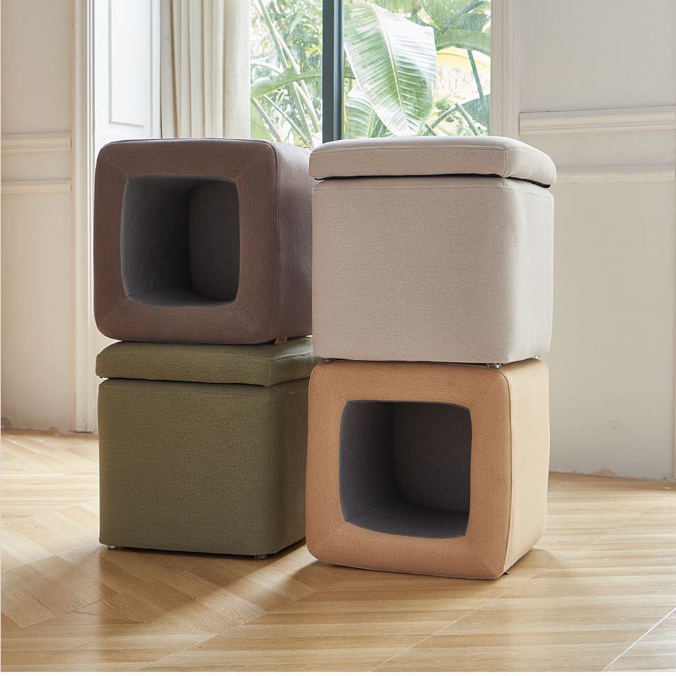 嚕咪貓抓布椅凳(四色可選)