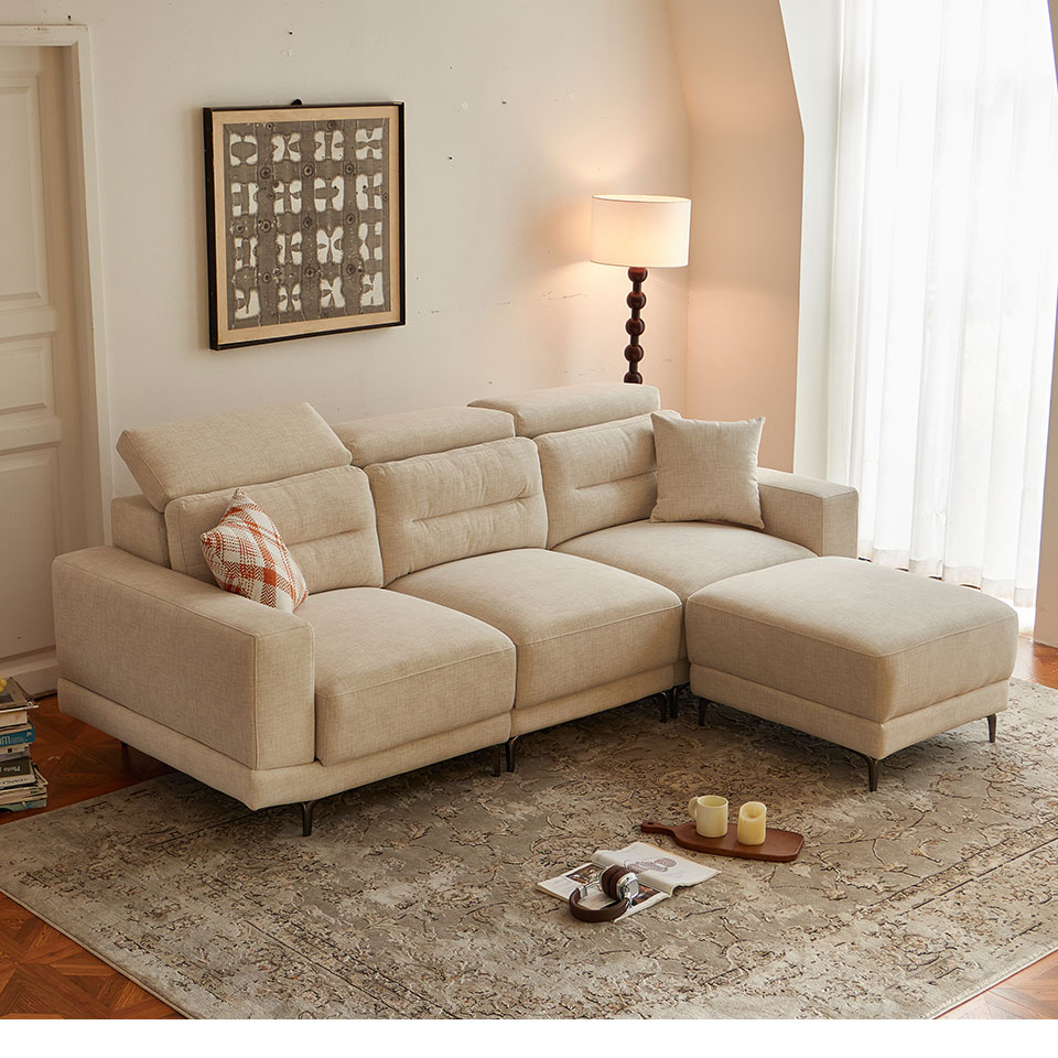 日耳曼L型貓抓布沙發｜側面角度展示