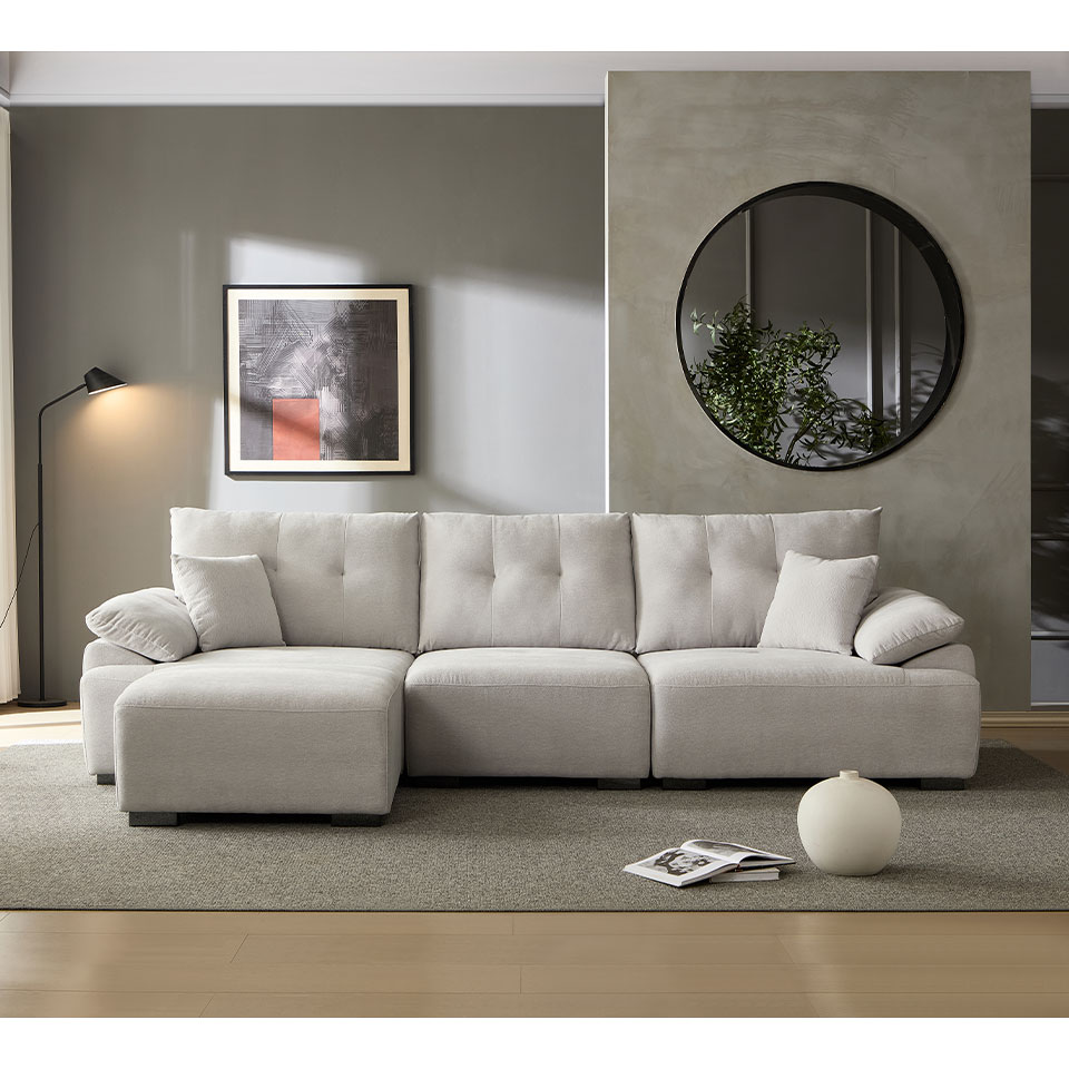 雪花絨布以雪尼爾紗線織成，柔軟蓬鬆，紋理自然有層次