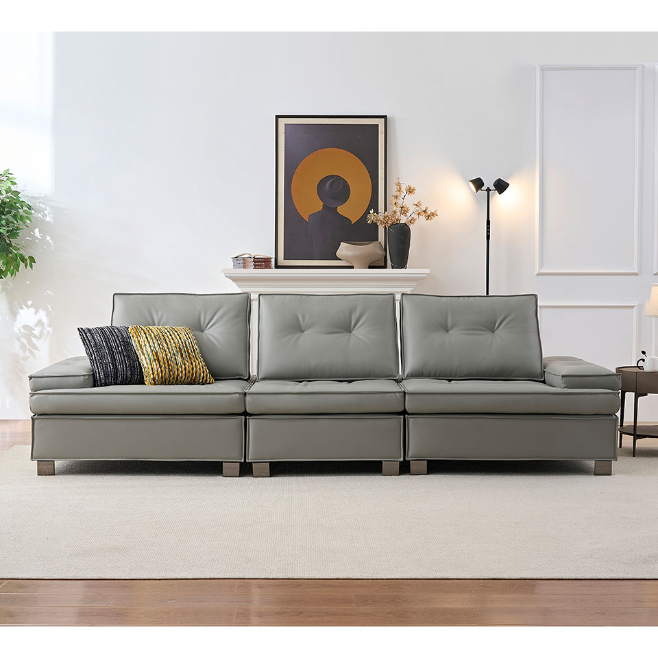 聖塔倫L型皮沙發｜正面角度展示