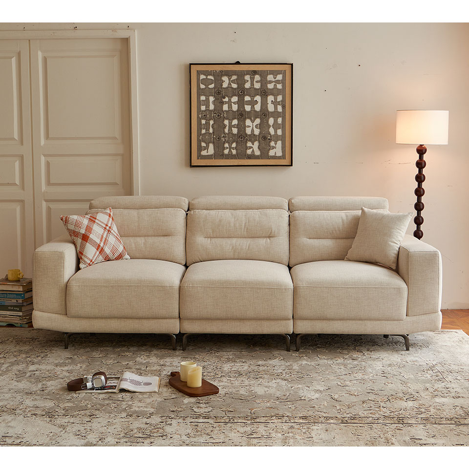 日耳曼L型貓抓布沙發｜正面角度展示