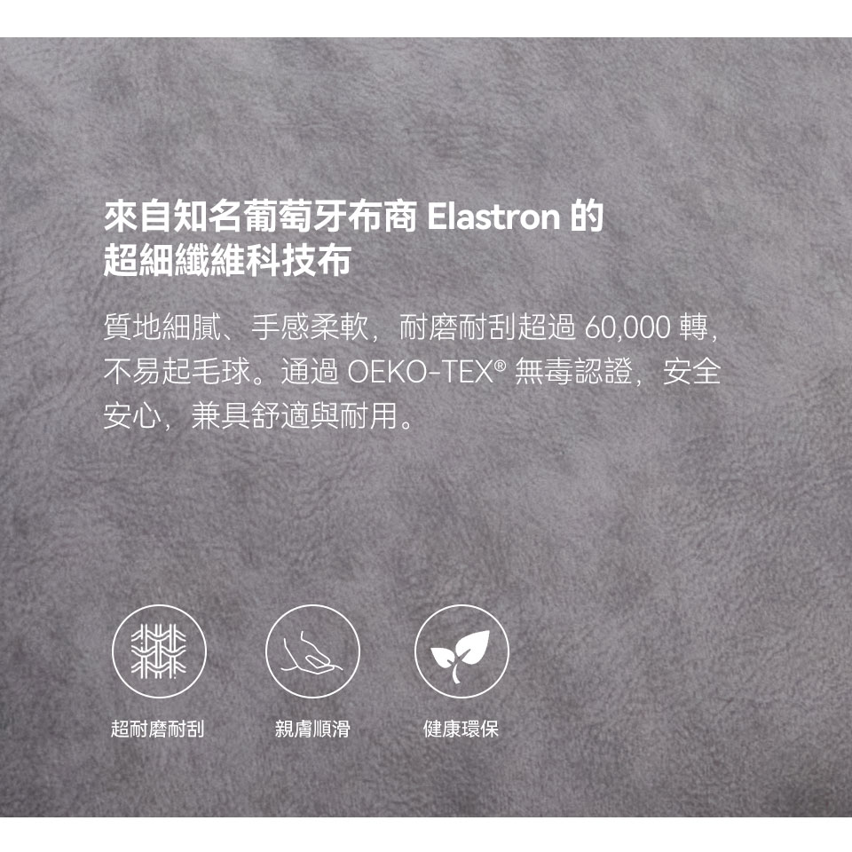來自知名葡萄牙布商 Elastron 的超細纖維科技布