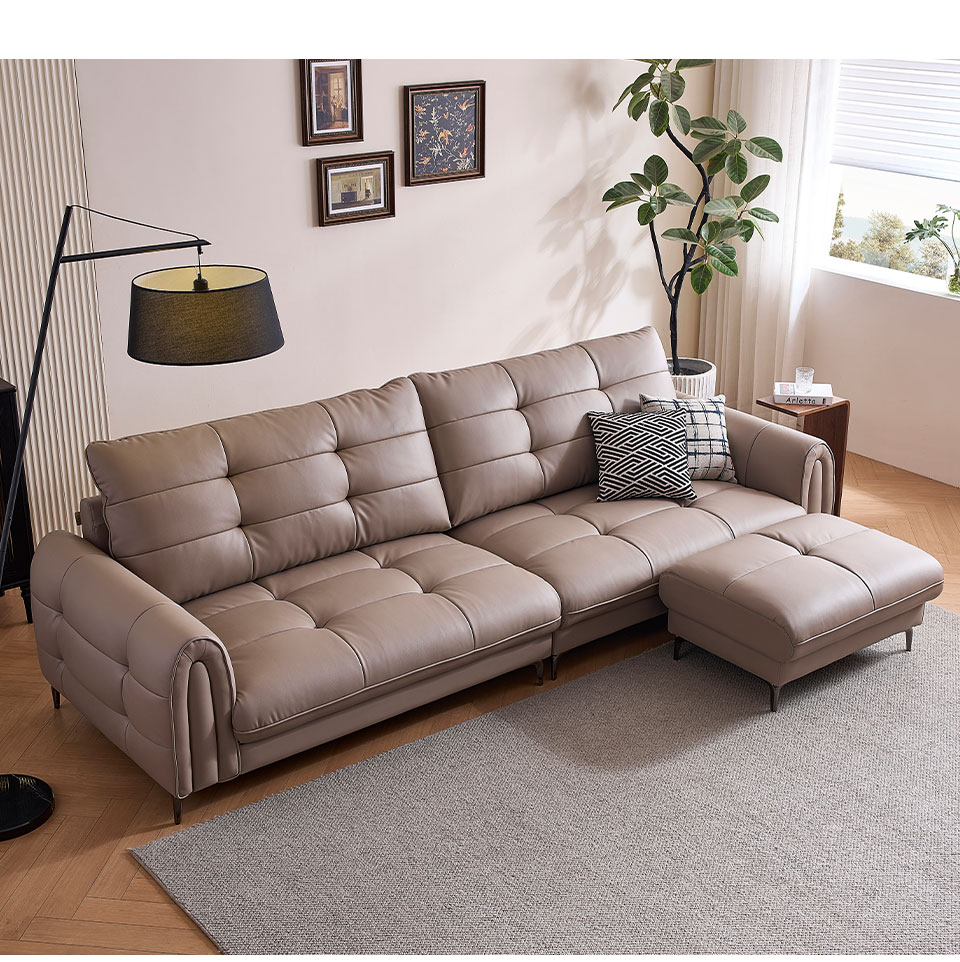 聖塔倫L型皮沙發｜呈現品味與質感，結合舒適與便利性 客廳佈置