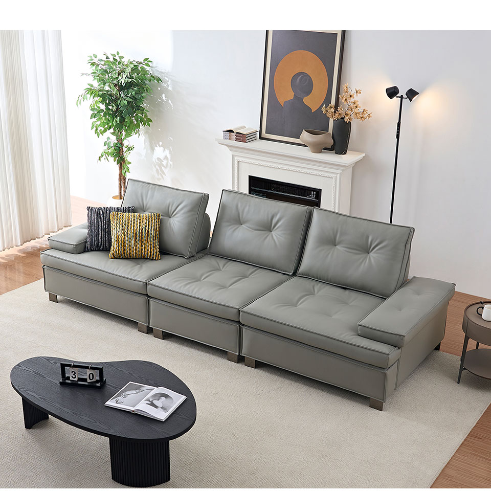 聖塔倫L型皮沙發｜兼具舒適坐感與俐落風格 客廳佈置