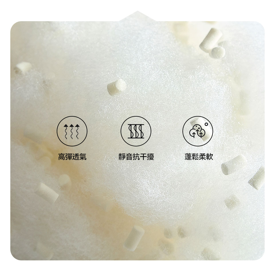 艾洛瓦貓抓布模組沙發｜聚酯棉與乳膠粒填充材質展示