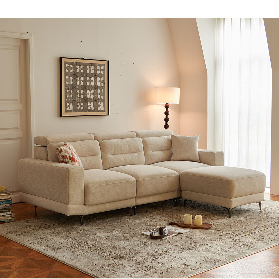 日耳曼L型貓抓布沙發｜兼具舒適坐感與機能設計的質感 客廳佈置