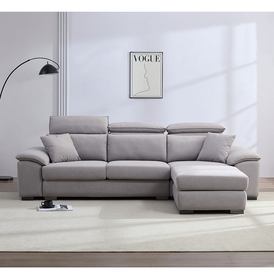 貝特默L型貓抓布沙發｜A款正面角度展示