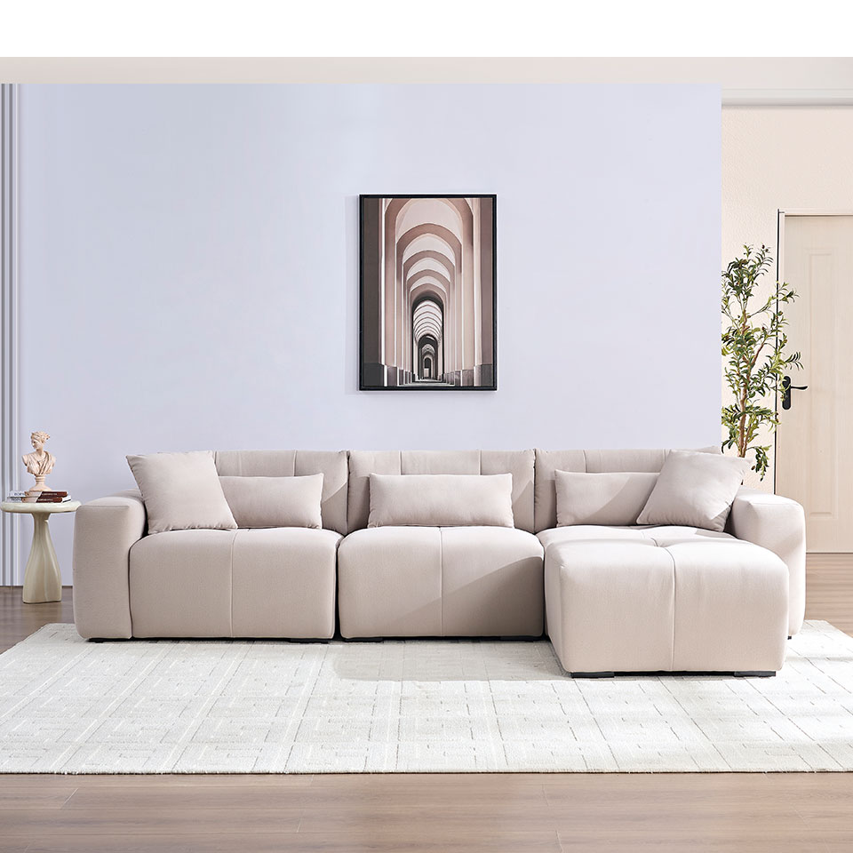 達芙妮L型貓抓布沙發-正面展示