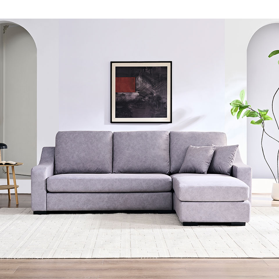泰瑞莎L型布沙發-正面展示