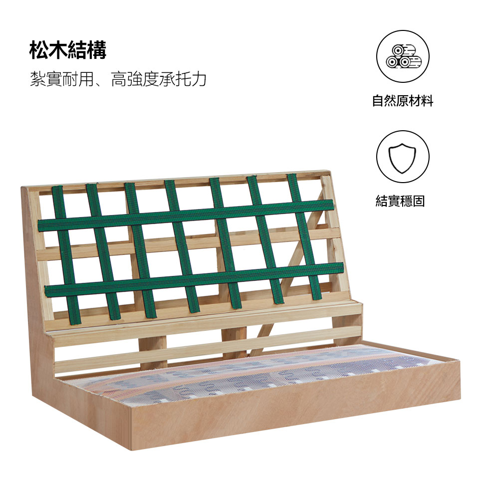 瑞拉L型貓抓布沙發｜嚴選松木骨架，結構穩固，耐用不易變形