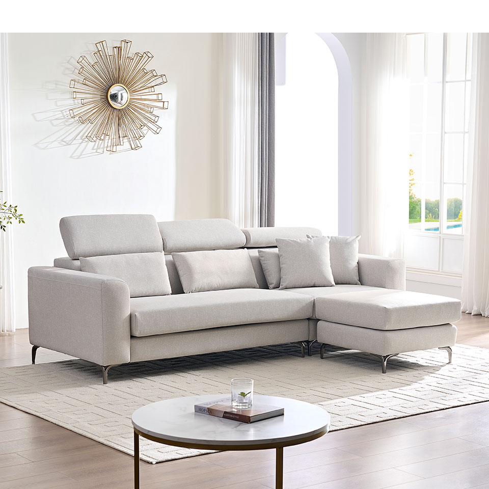 維洛納L型貓抓布沙發｜適合小孩與寵物家庭的耐用沙發 客廳佈置