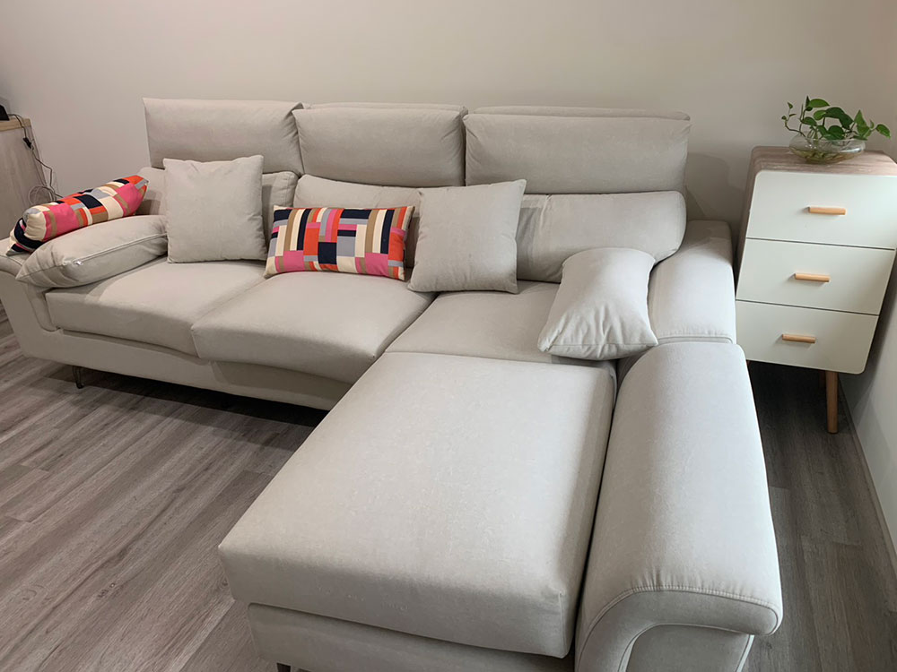 YKS 亞伯特L型貓抓布沙發｜桃園平鎮客人實境拍攝｜擇木深耕系列熱銷款