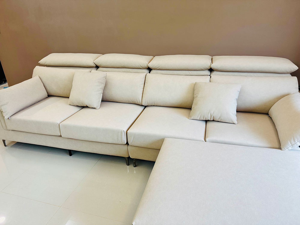 YKS 亞伯特L型貓抓布沙發∣台北開箱實拍-2 YKS 亞伯特L型貓抓布沙發|台北北投客人實拍沙發正面|擇木深耕系列熱銷款