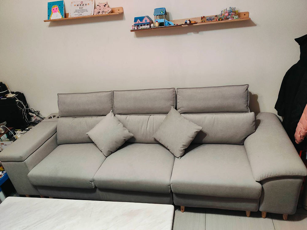 YKS 貝特默 L 型貓抓布沙發｜雲林虎尾許小姐開箱實拍客廳沙發｜擇木深耕系列