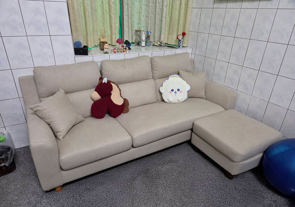 伊甸L型布沙發｜彰化芳苑林小姐客廳實拍｜YKS沙發