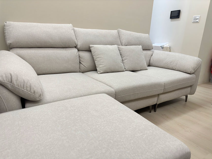 沙發開箱-達芬奇L型貓抓布沙發(客製)