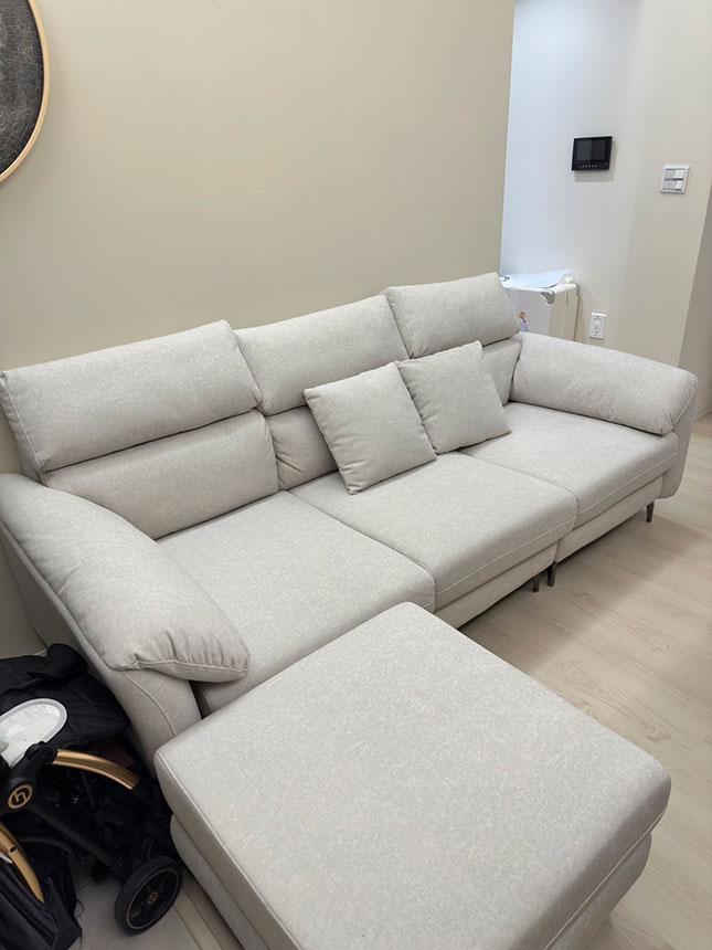 客製開箱-達芬奇L型貓抓布沙發