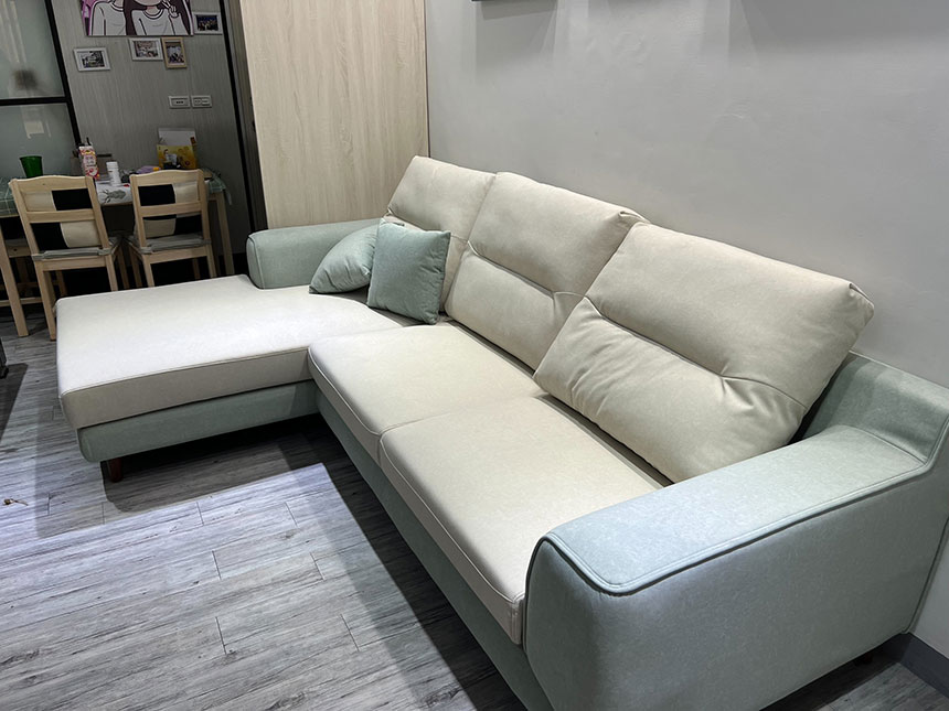 YKS沙發開箱-奧斯頓L型布沙發(客製改色)