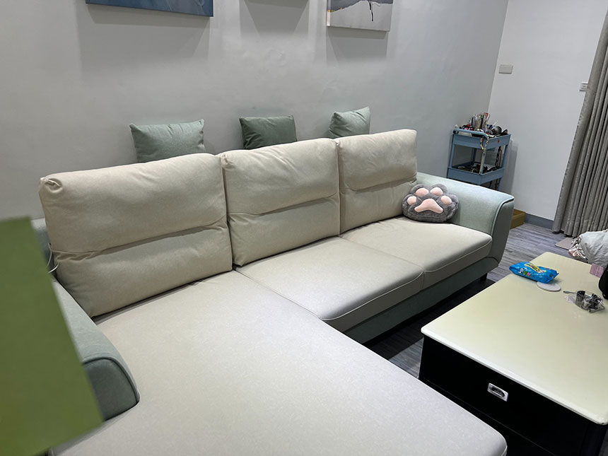 YKS沙發開箱-奧斯頓L型布沙發(客製改色)