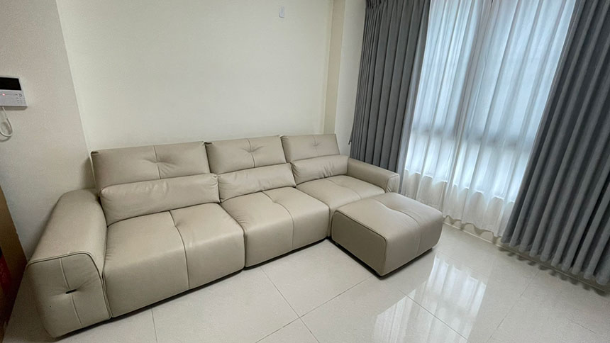 客製開箱-馬卡斯L型皮沙發