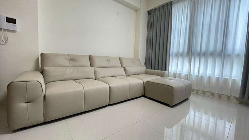 客製開箱-馬卡斯L型皮沙發