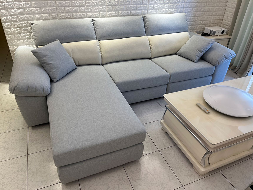 沙發開箱-多麗絲L型涼感布沙發(客製)