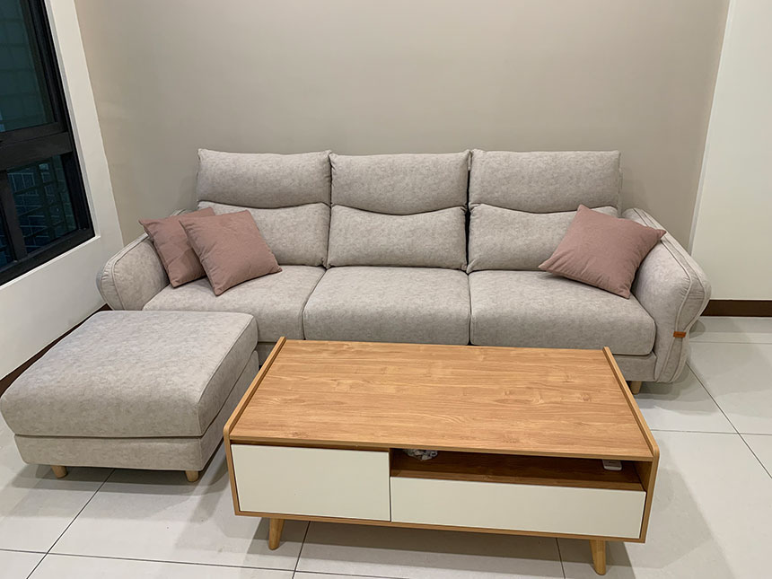 YKS沙發開箱-艾蜜麗L型貓抓布沙發