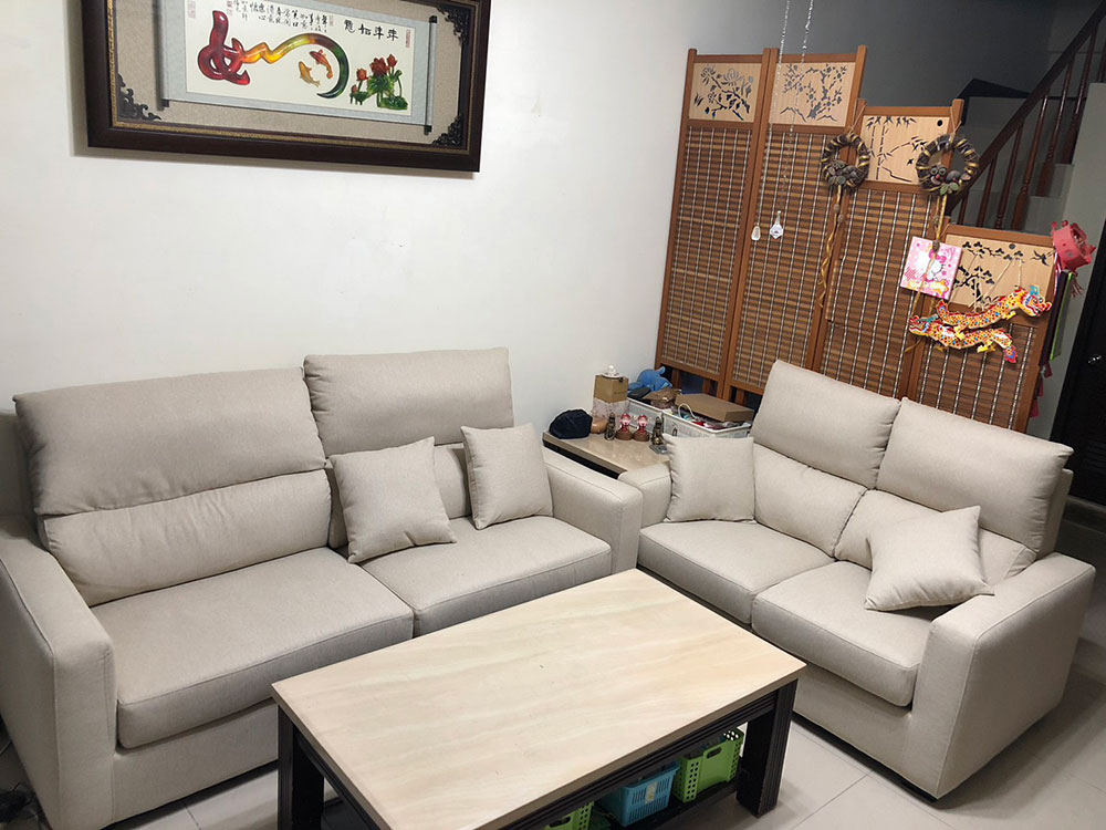 YKS 吉恩客製2+3人座布沙發｜新竹新埔客廳開箱實拍沙發｜擇木深耕系列熱銷款