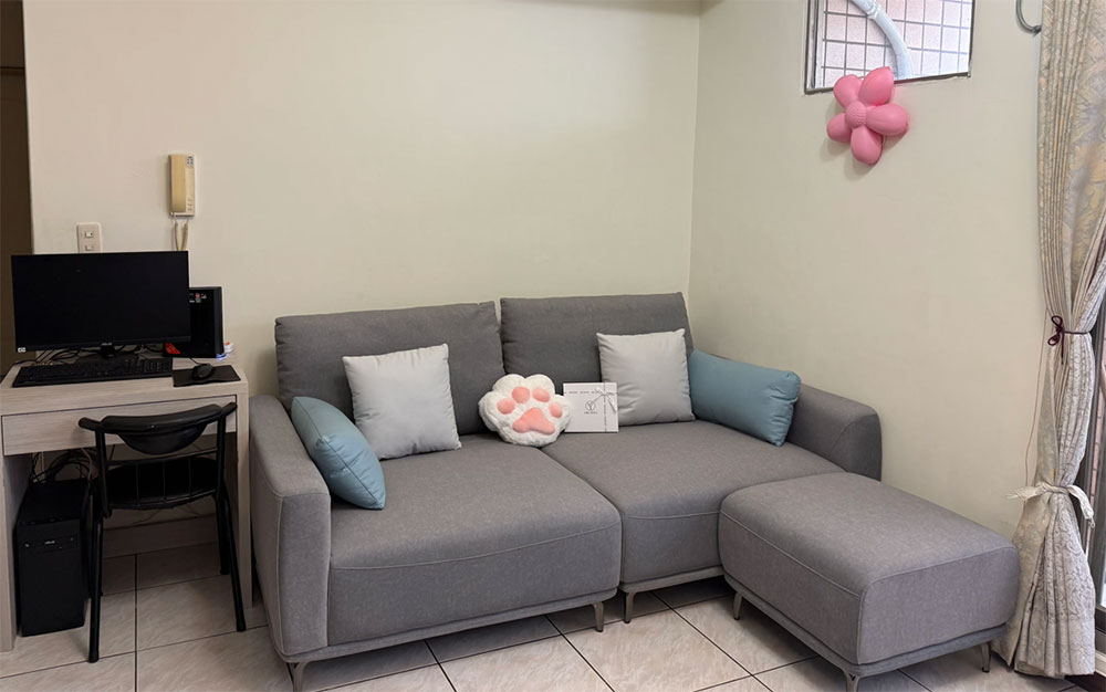 YKS 喬治亞三人座貓抓布沙發｜彰化客人實境拍攝｜擇木深耕系列熱銷款