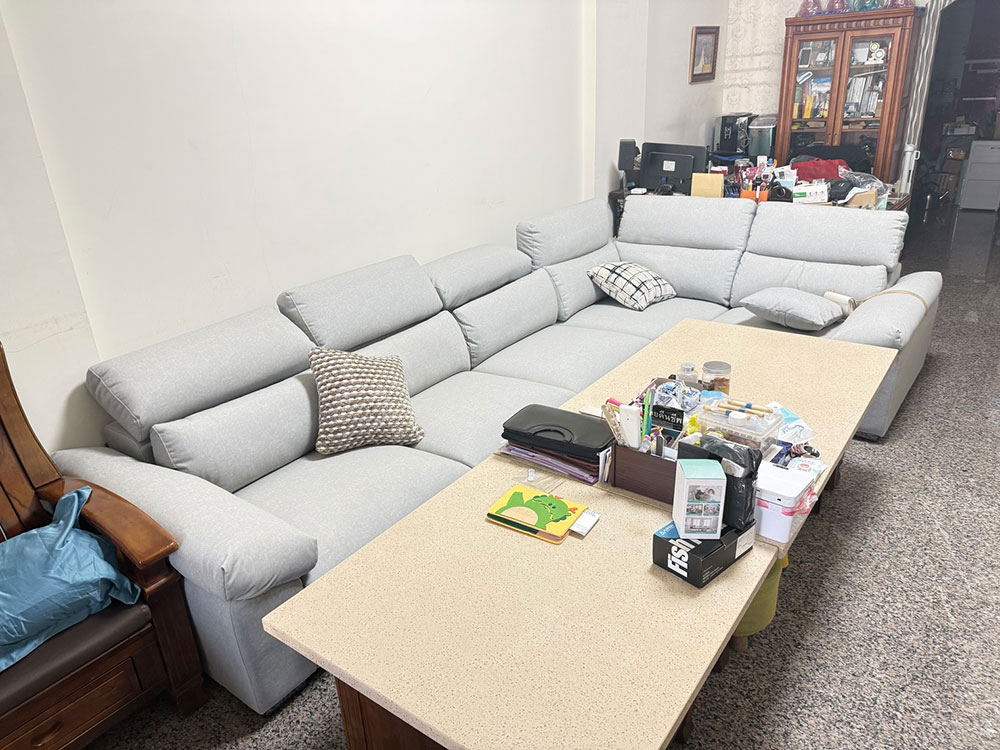 YKS 喬納森客製貓抓布沙發｜台南安南區蔡小姐開箱實拍｜客廳整體空間