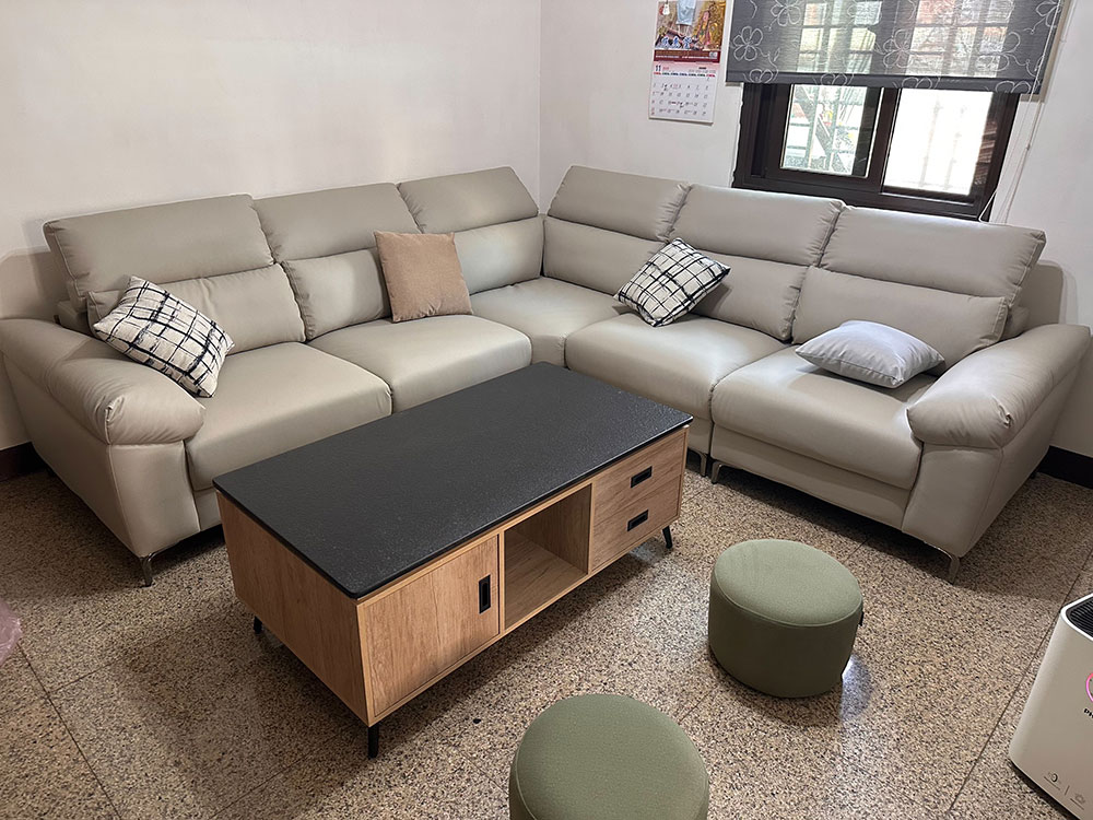 YKS 喬納森L型耐磨皮沙發｜新北張先生實拍沙發開箱｜耐磨皮質感款