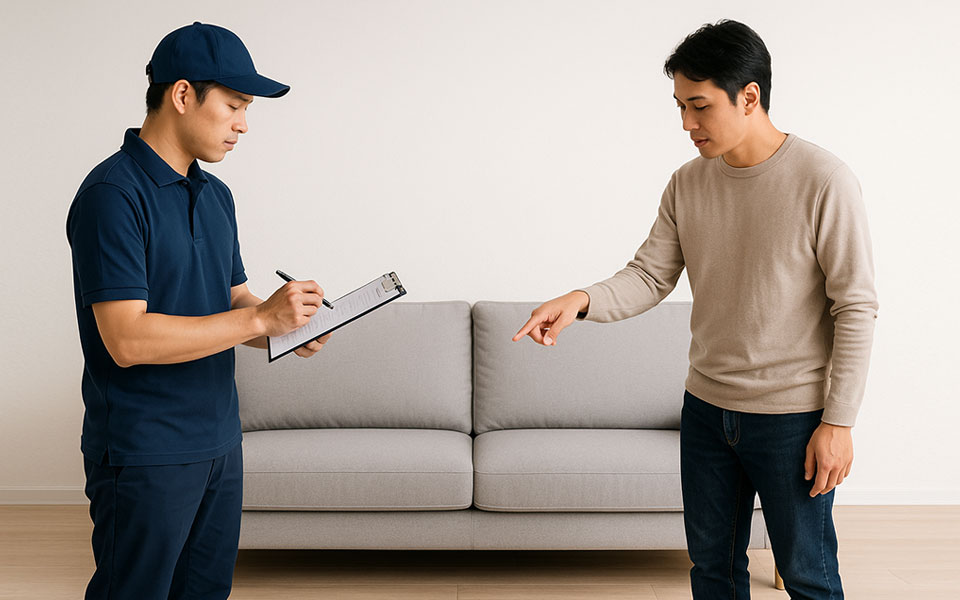 YKS 沙發配送與售後到府檢測流程示意圖