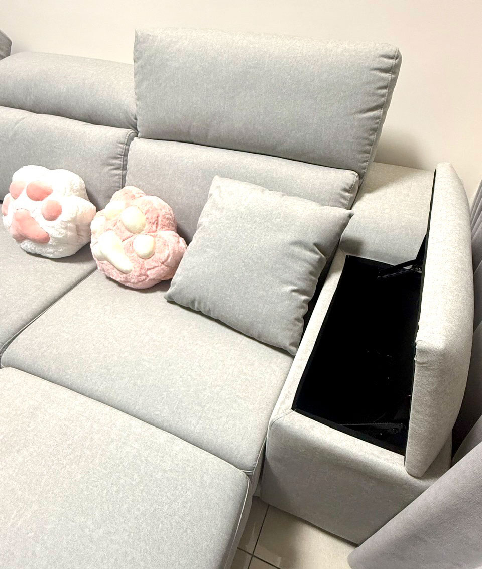 YKS莫里尼L型貓抓布沙發∣台南客人開箱實拍-3 YKS 莫里尼L型貓抓布沙發|台南客人實拍沙發收納功能|擇木深耕系列熱銷款