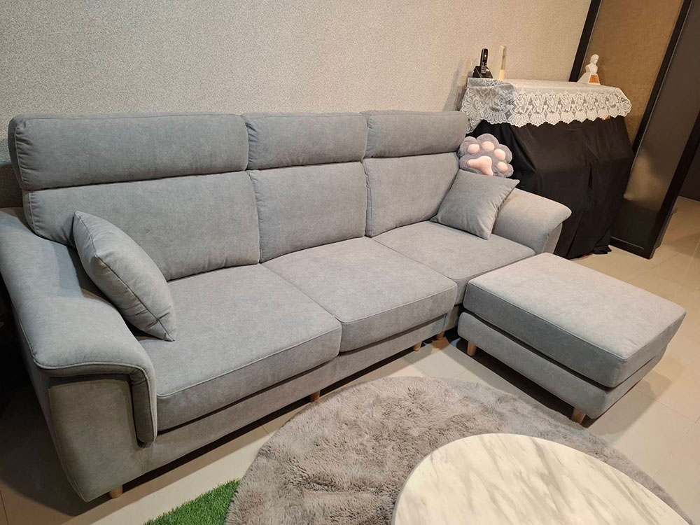 蕾貝卡 L 型布沙發｜客製貓抓布與坐感微調細節｜YKS 沙發