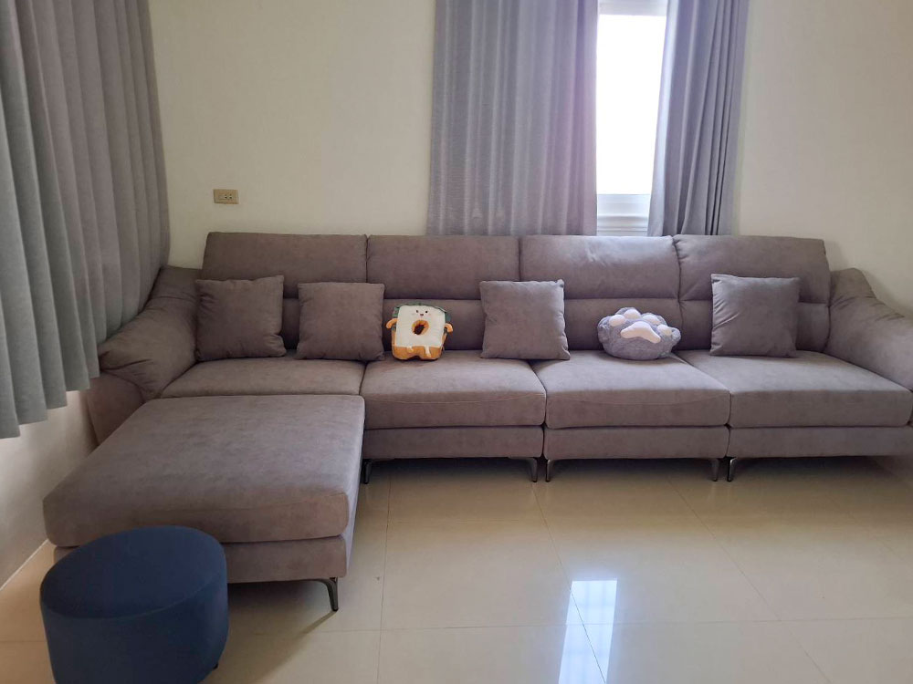 YKS 雷克雅貓抓布模組沙發｜彰化秀水客製開箱實拍｜客廳整體空間